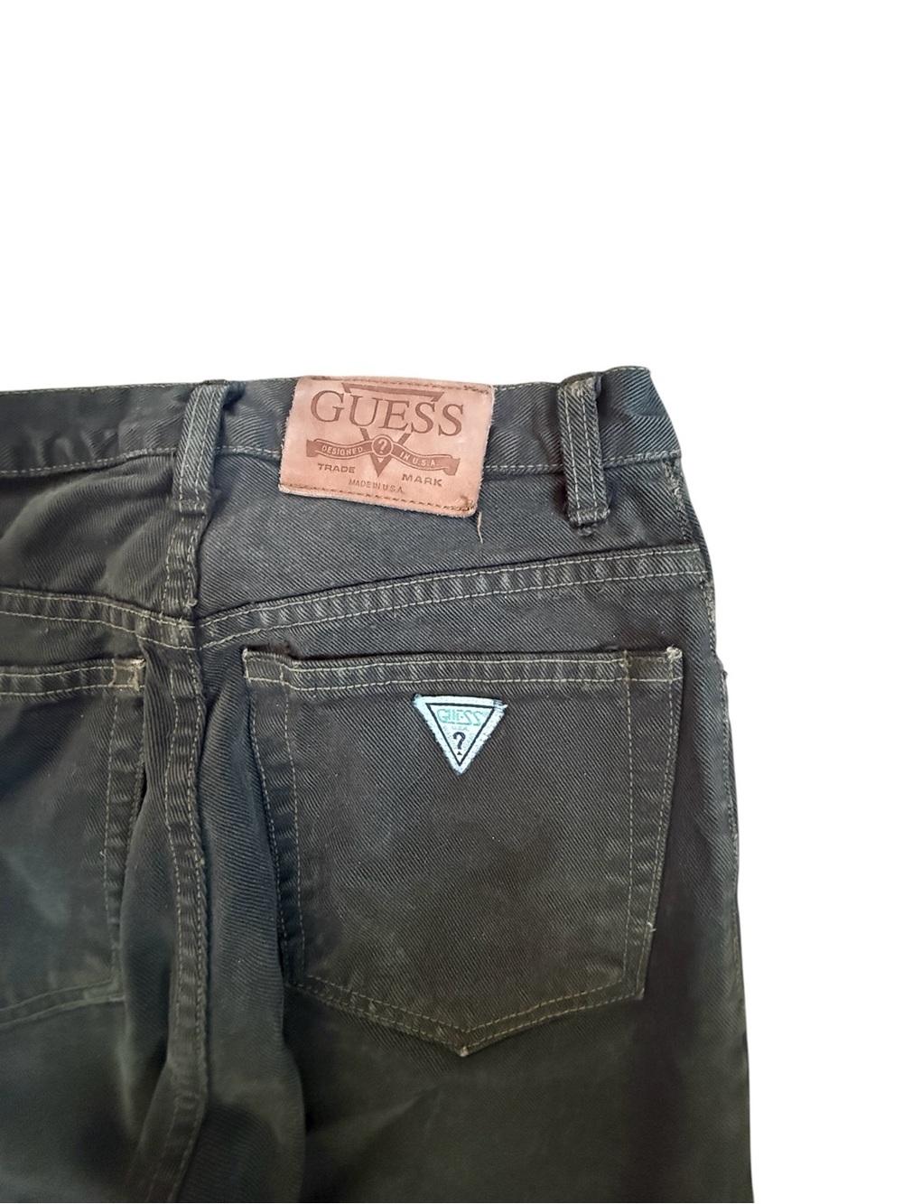 Guess‎ by Georges Marciano Vintage 90s Green Jeans Straight Leg 28 x 33 - Picture 7 of 8